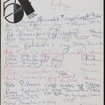 Studio 54 guest list, including Liberace, Ringo Starr, and Lindsey Wagner, 1978.<br/>
